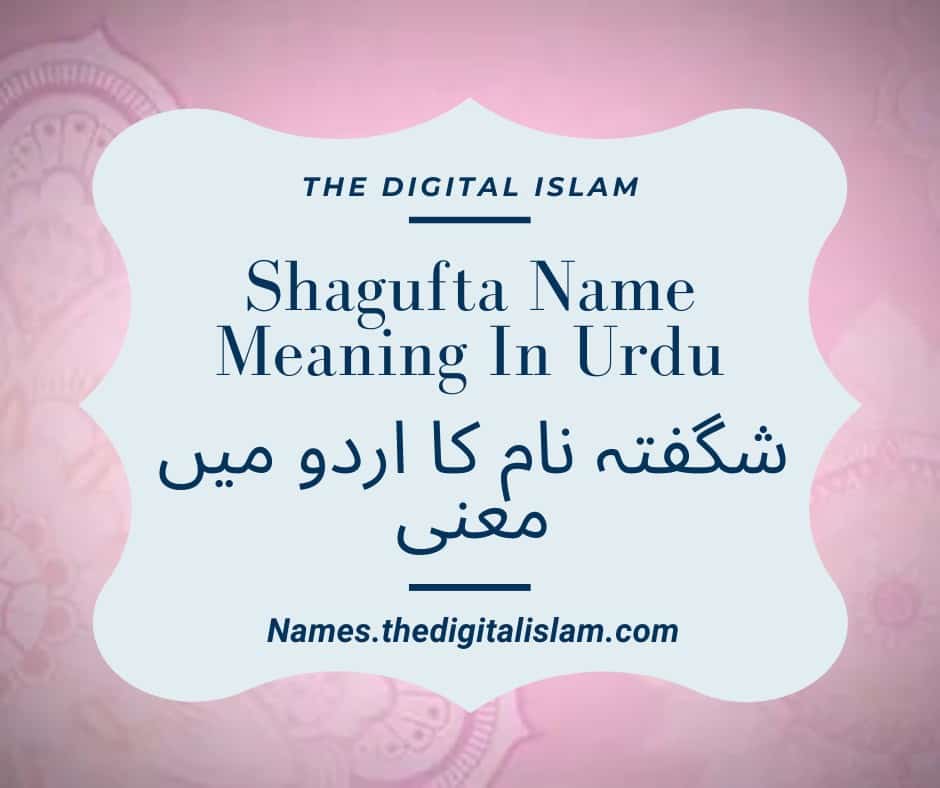Shagufta Name Meaning In Urdu