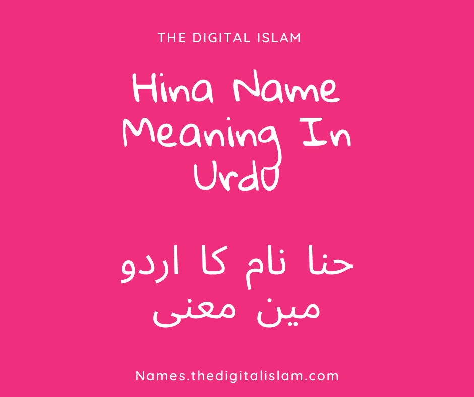 Hina Name Meaning In Urdu